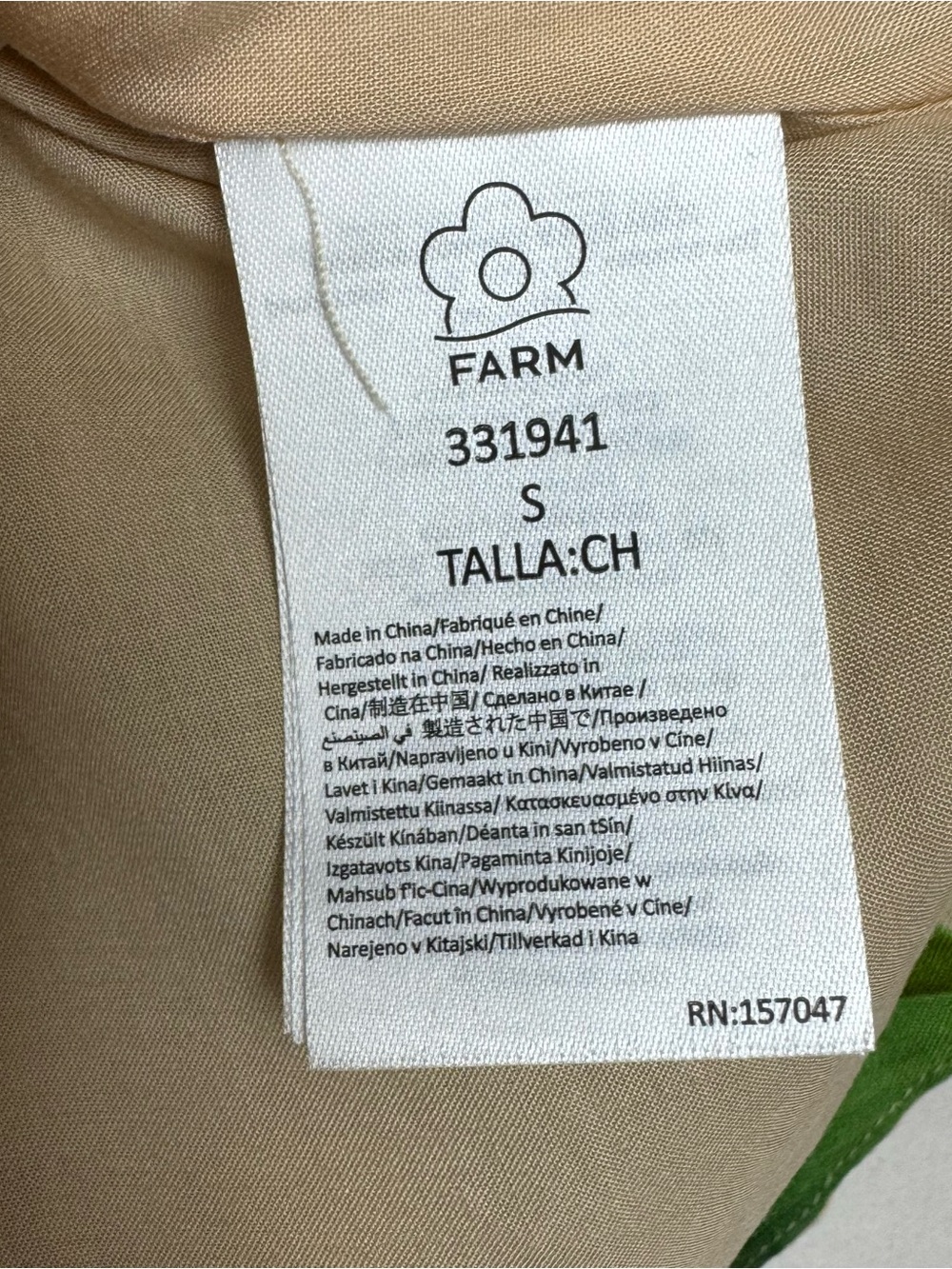New With Tags FARM Rio Cream Midi Dress with Pink Anthurium & Green Leaves Small - Picture 13 of 14